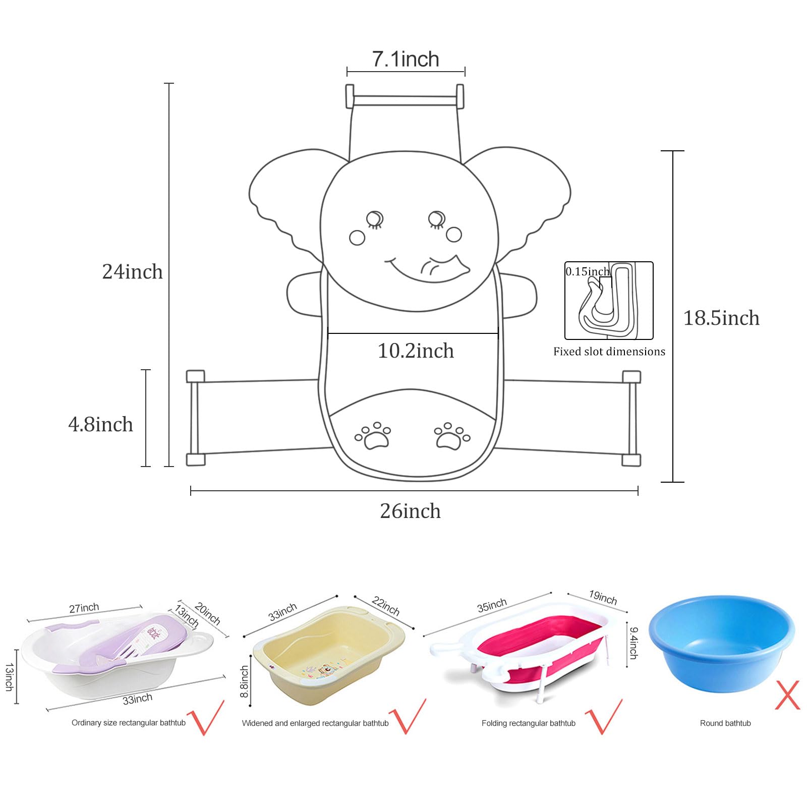 AIR&TREE Bath Seat Net triangle support providing stable baby spine support