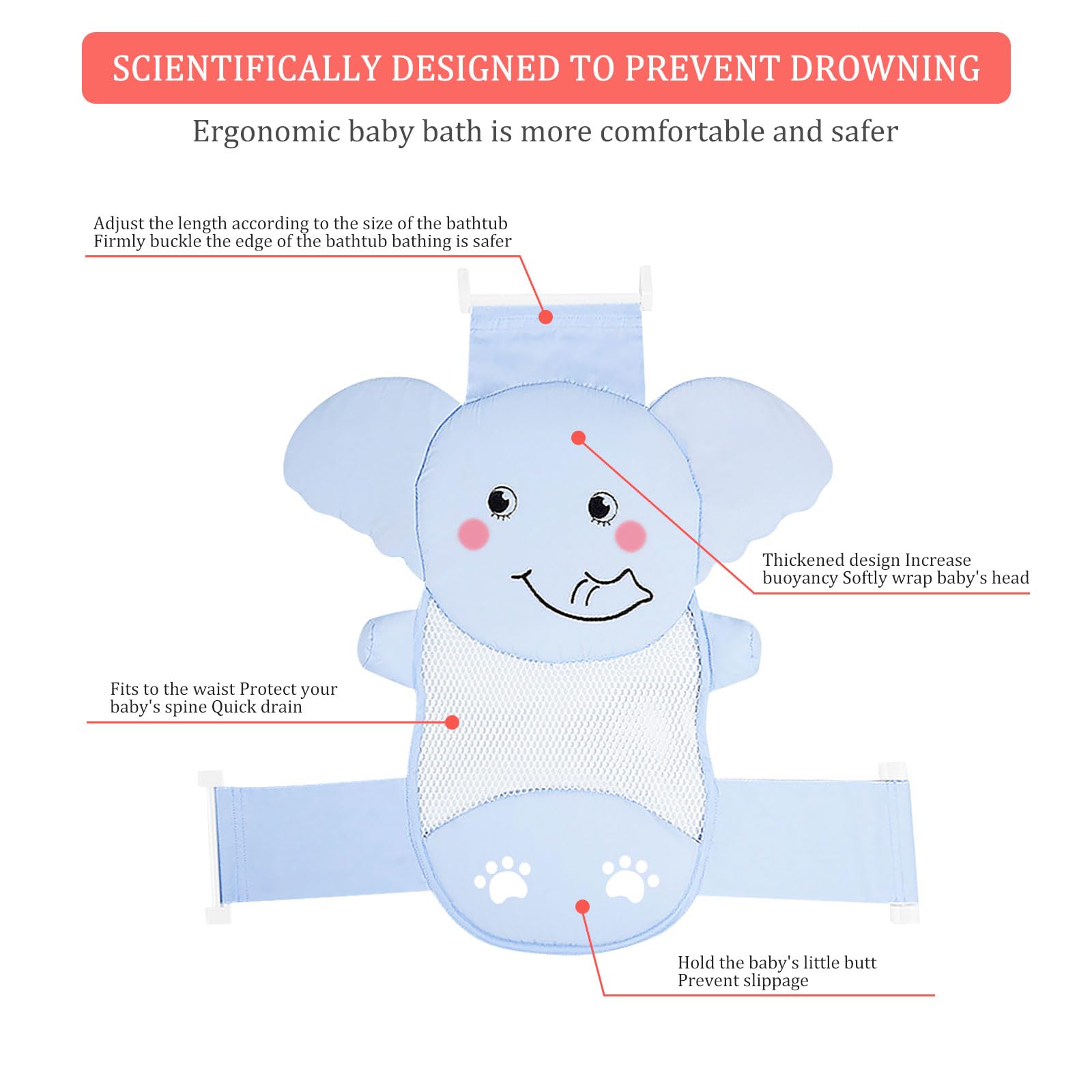 AIR&TREE Bath Seat Net supports up to 10 kg for early infancy baths