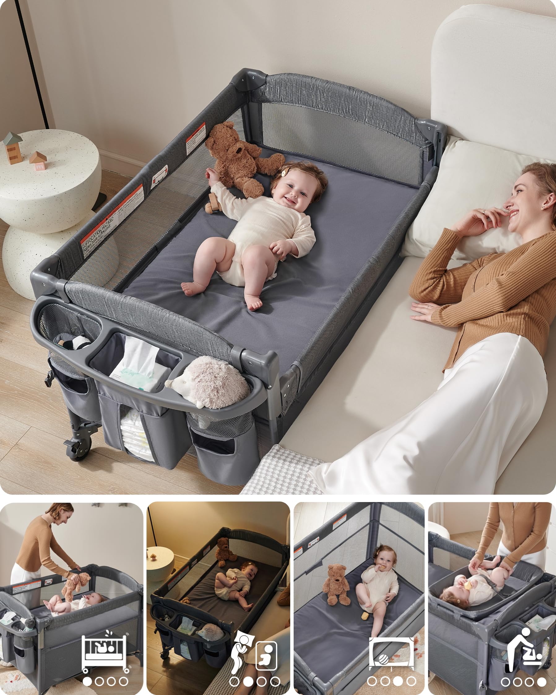 AirClub 4-in-1 converts into a bassinet for calm daytime naps.