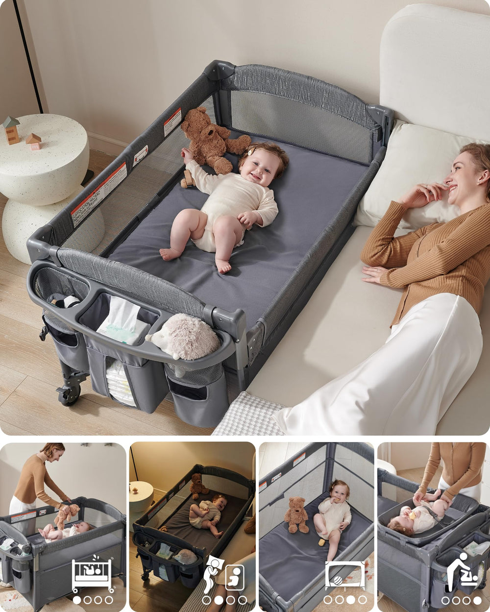 AirClub 4-in-1 converts into a bassinet for calm daytime naps.