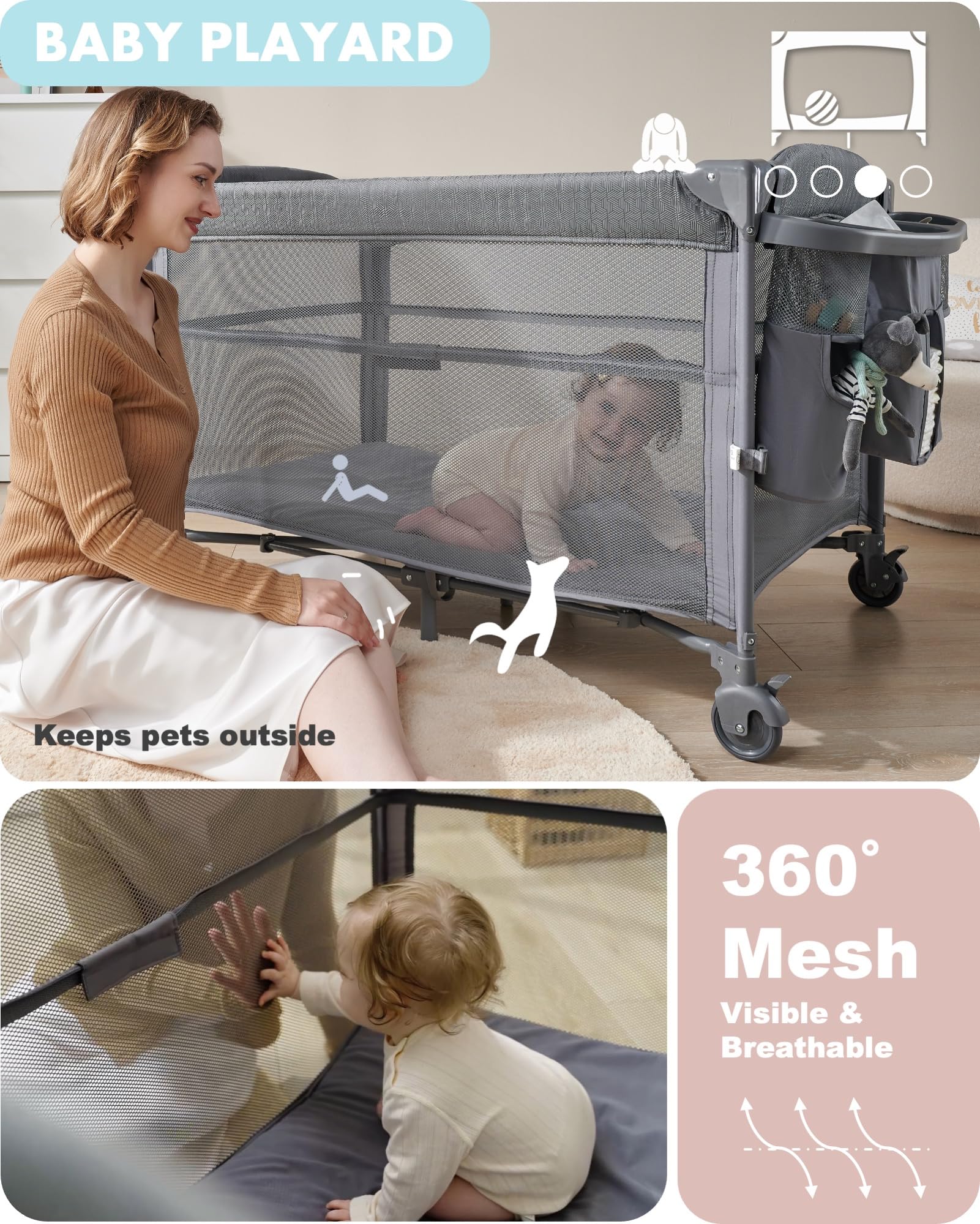 Wheels with brakes on the AirClub sleeper enable easy repositioning.