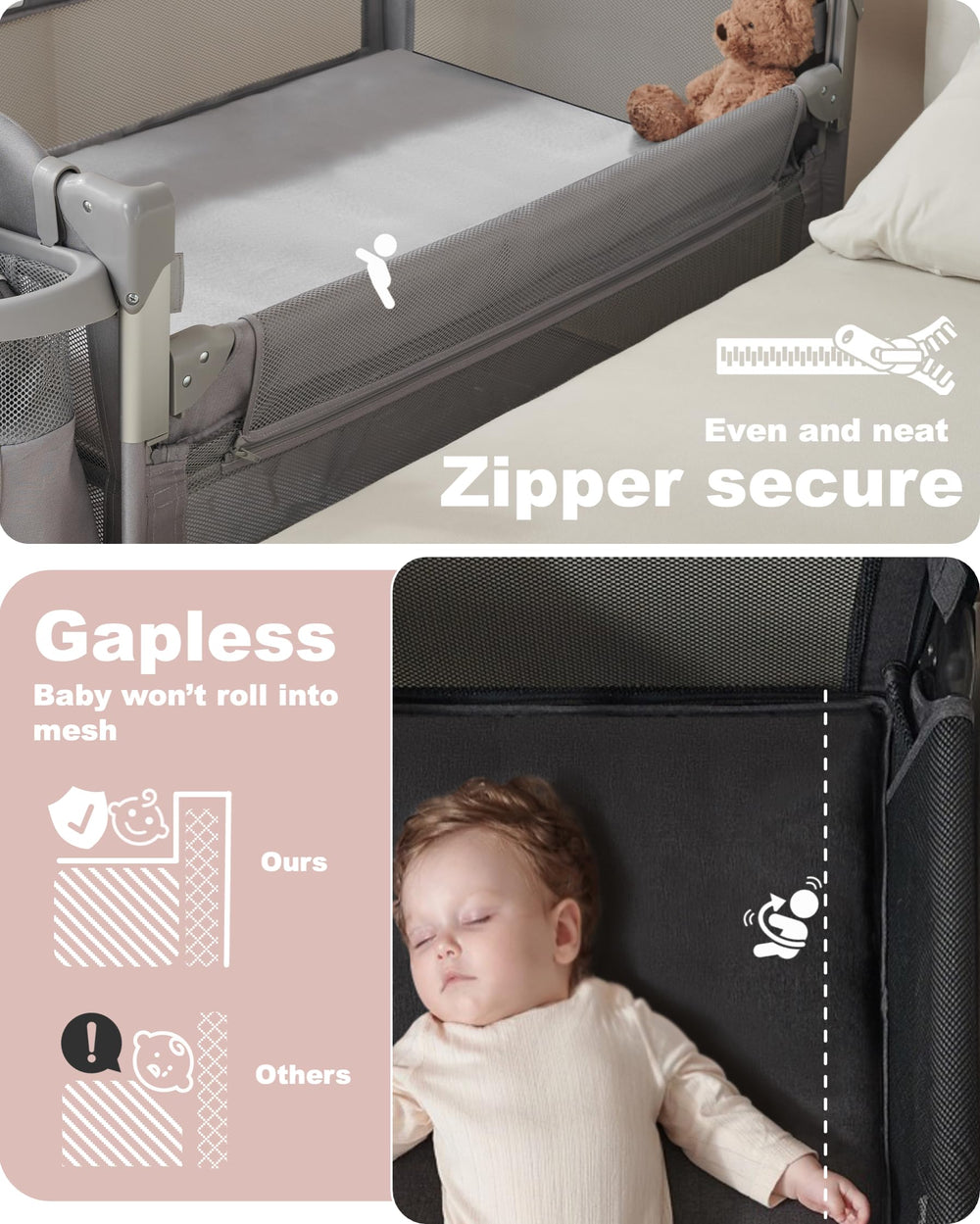 AirClub breathable mesh bassinet creates airy sleep environment