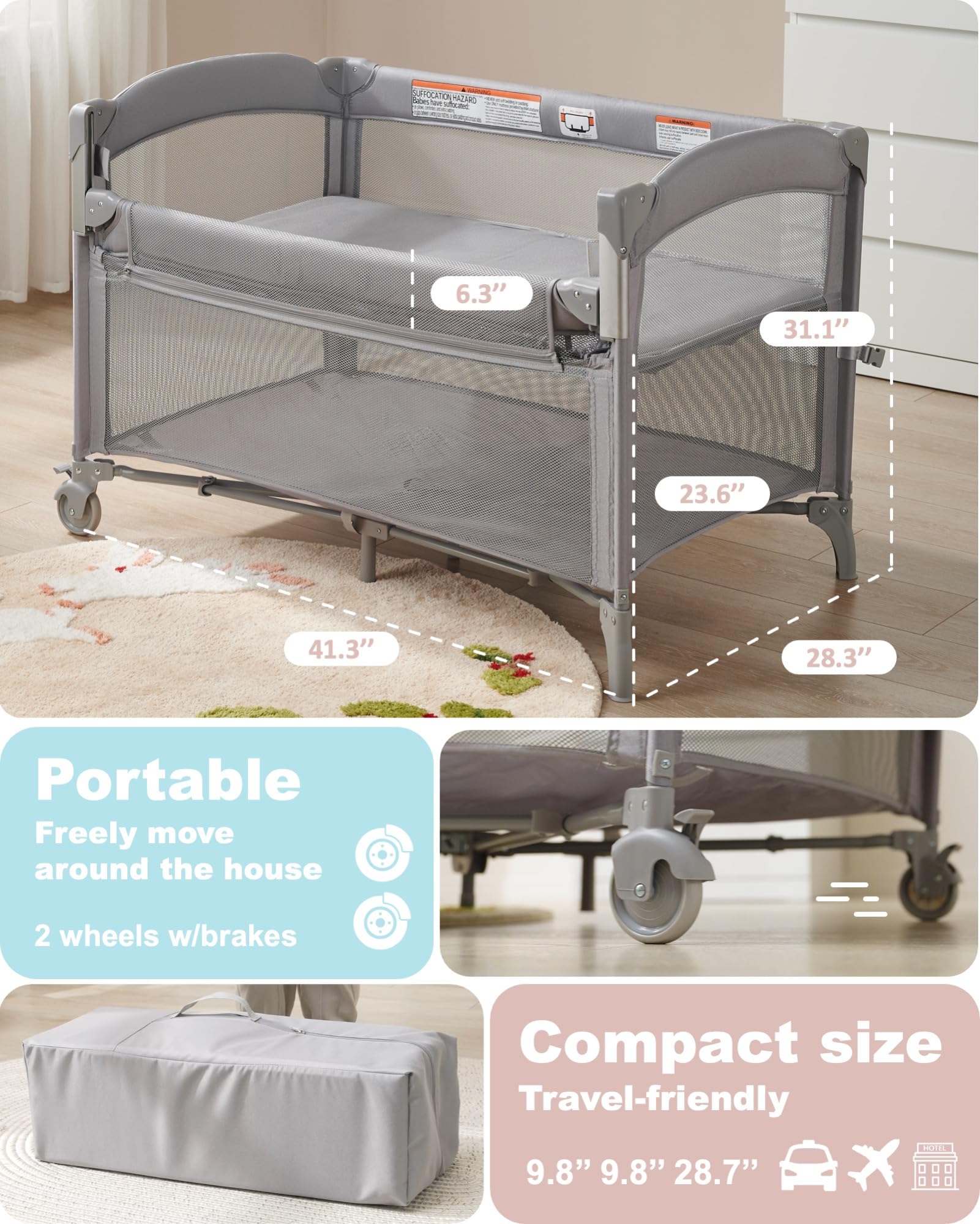AirClub portable changing table with safety belt for diapering