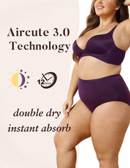 AIRCUTE multilayer absorption technology highlights quick transfer away from skin.
