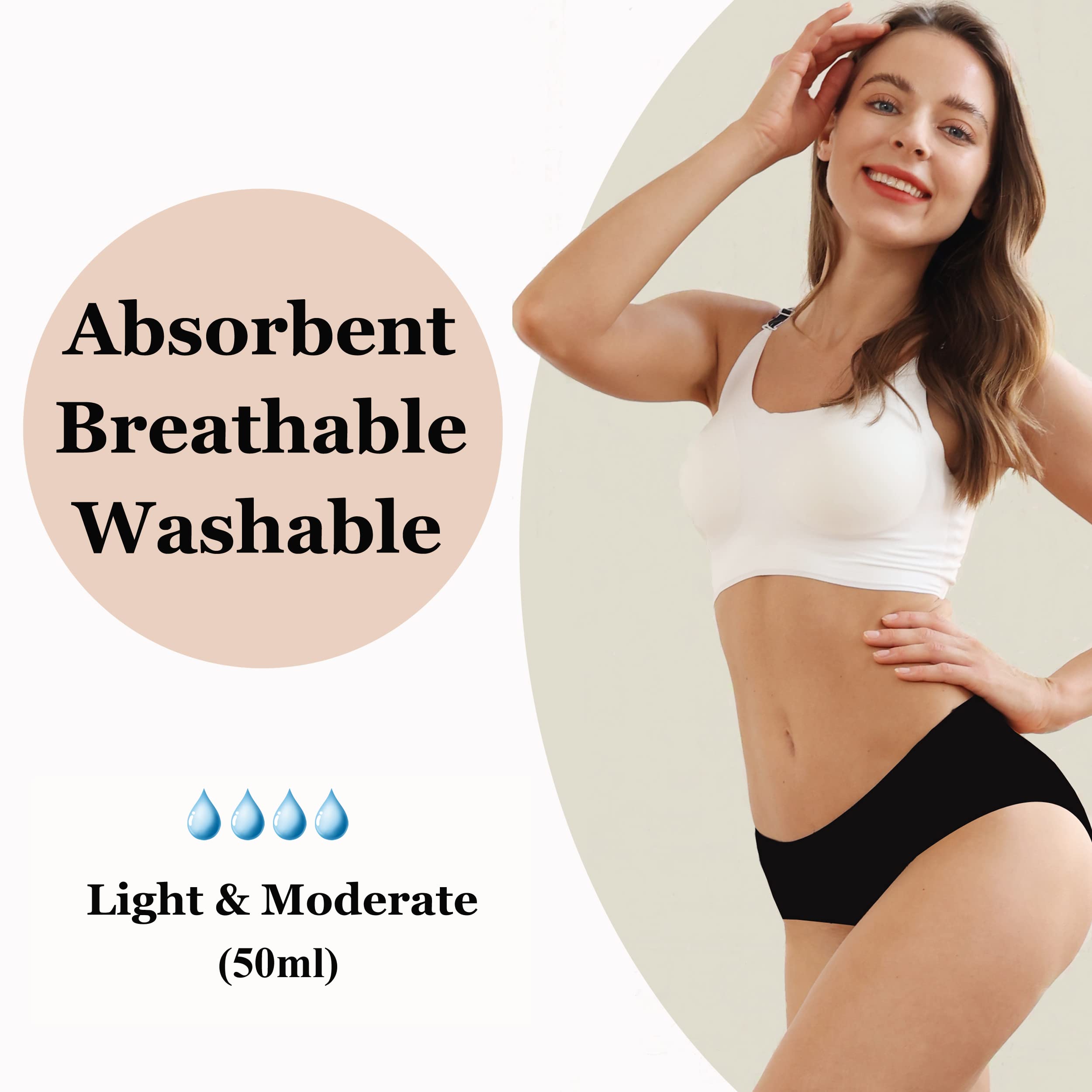 AIRCUTE AI washable underwear, side profile, seamless fit for all-day comfort.