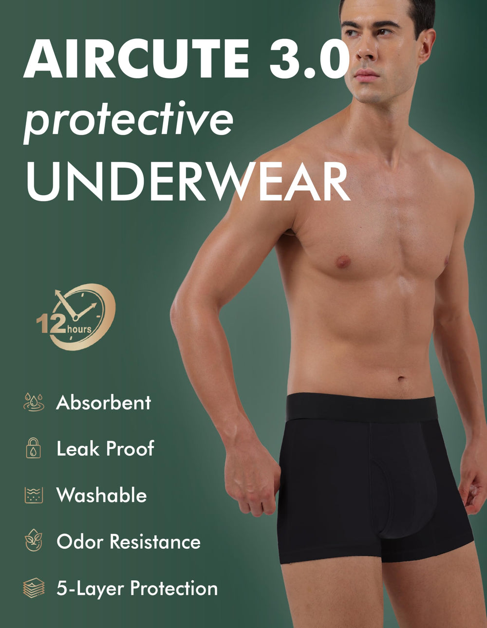 AIRCUTE breathable, moisture-wicking layer helps you stay dry all day.