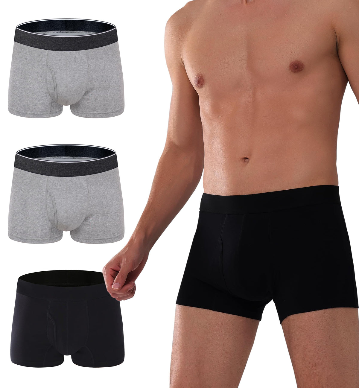 AIRCUTE fly-front opening underwear for secure light leakage protection.