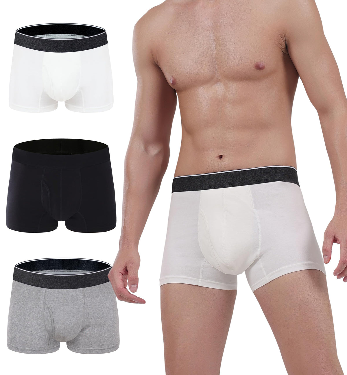AIRCUTE leak-proof underwear with fly-front opening for discreet protection.