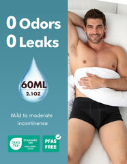 AIRCUTE men’s underwear with 60 ml absorbency for all-day freshness.