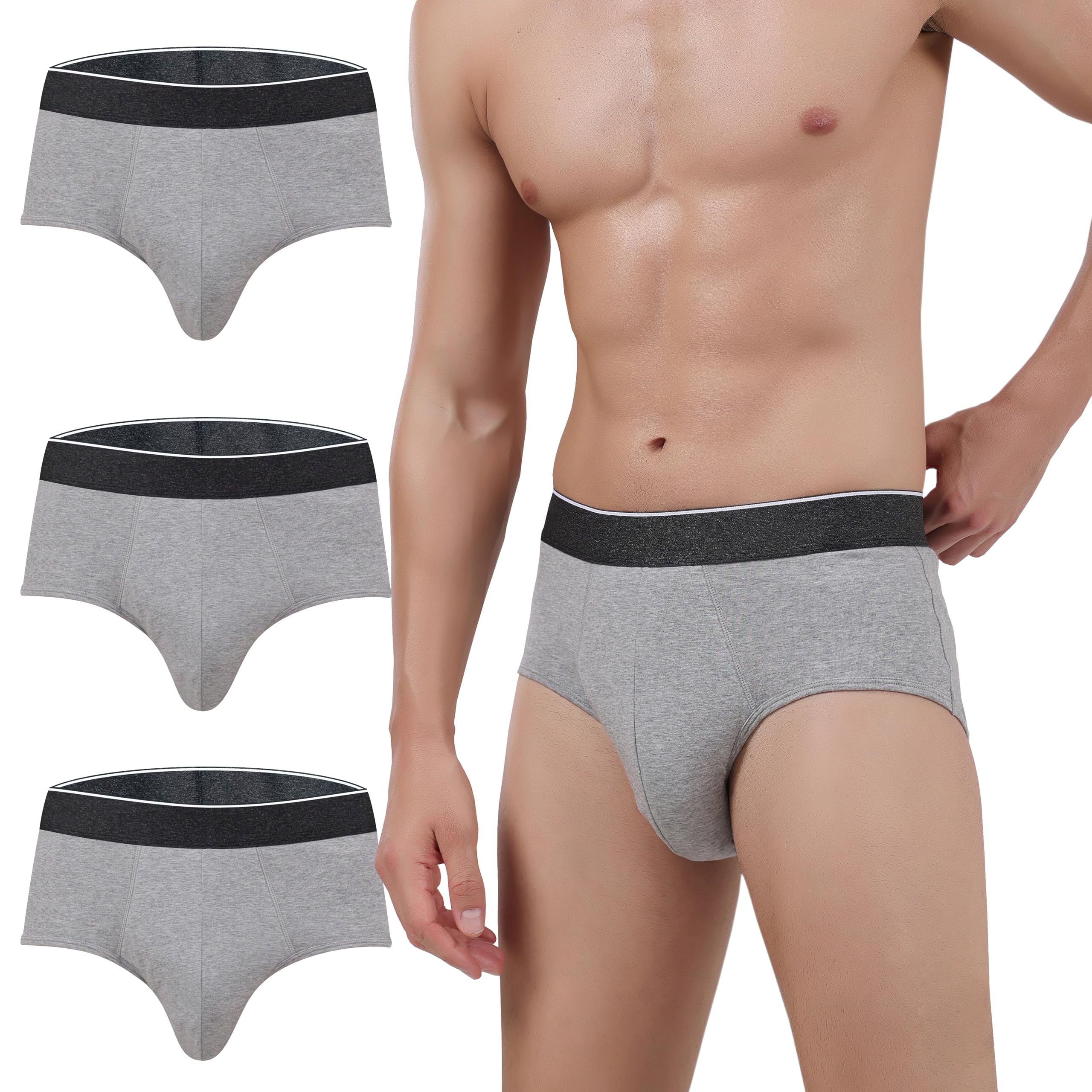 AIRCUTE men's incontinence underwear flatlay showing full protection for daily wear.