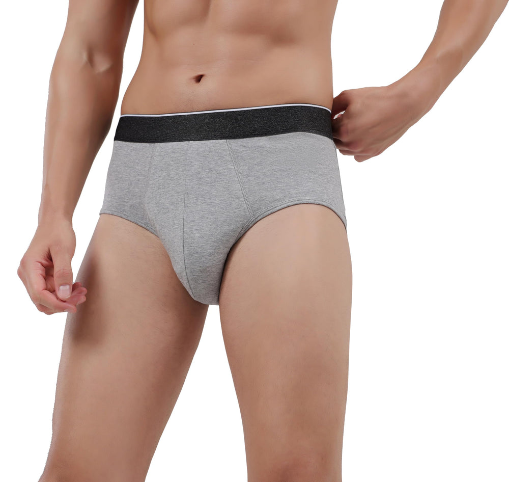 AIRCUTE men's incontinence underwear gray front view showing discreet fit.