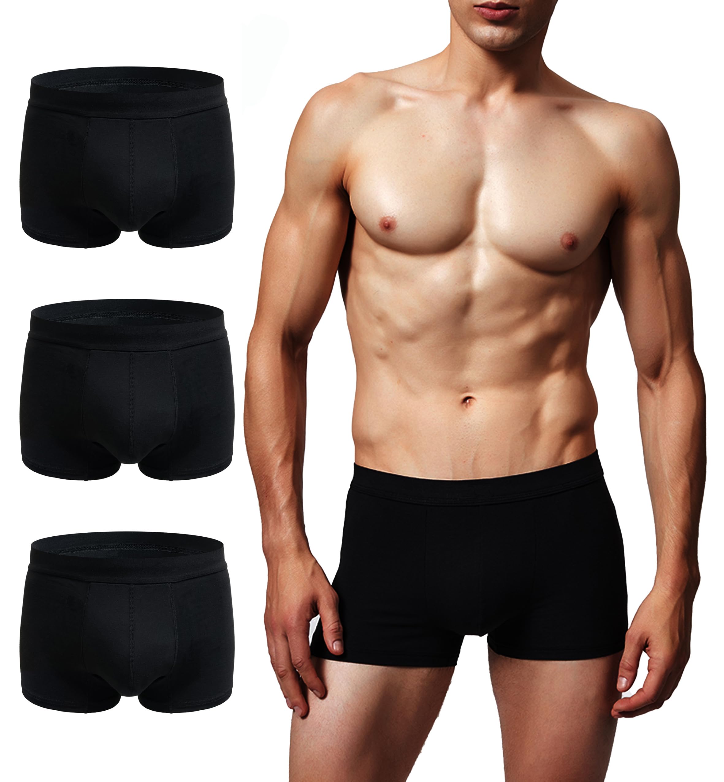AIRCUTE Men's underwear front view with discreet absorbent pouch for light leakage protection.