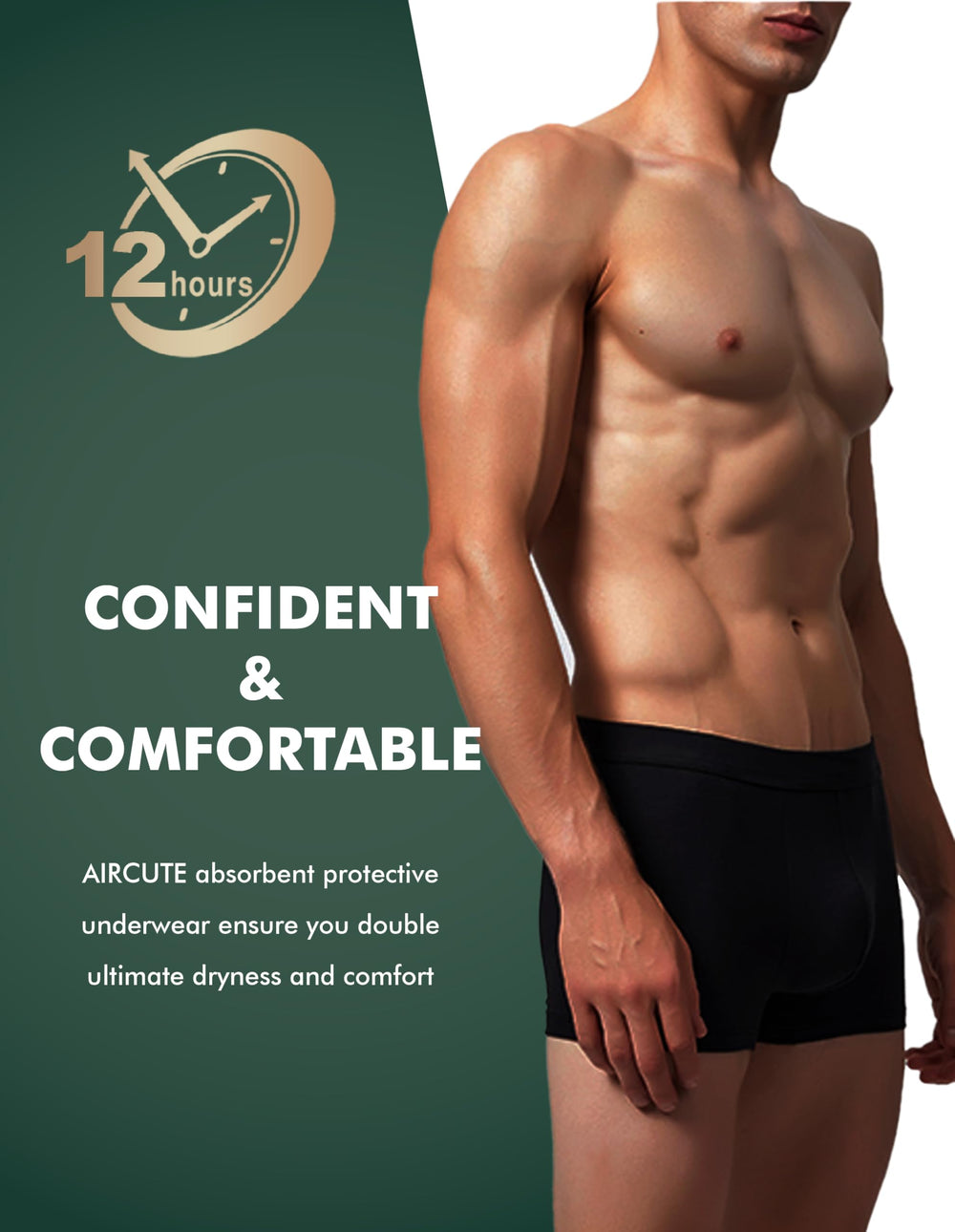 AIRCUTE moisture-wicking fabric closeup emphasizes quick-dry comfort.