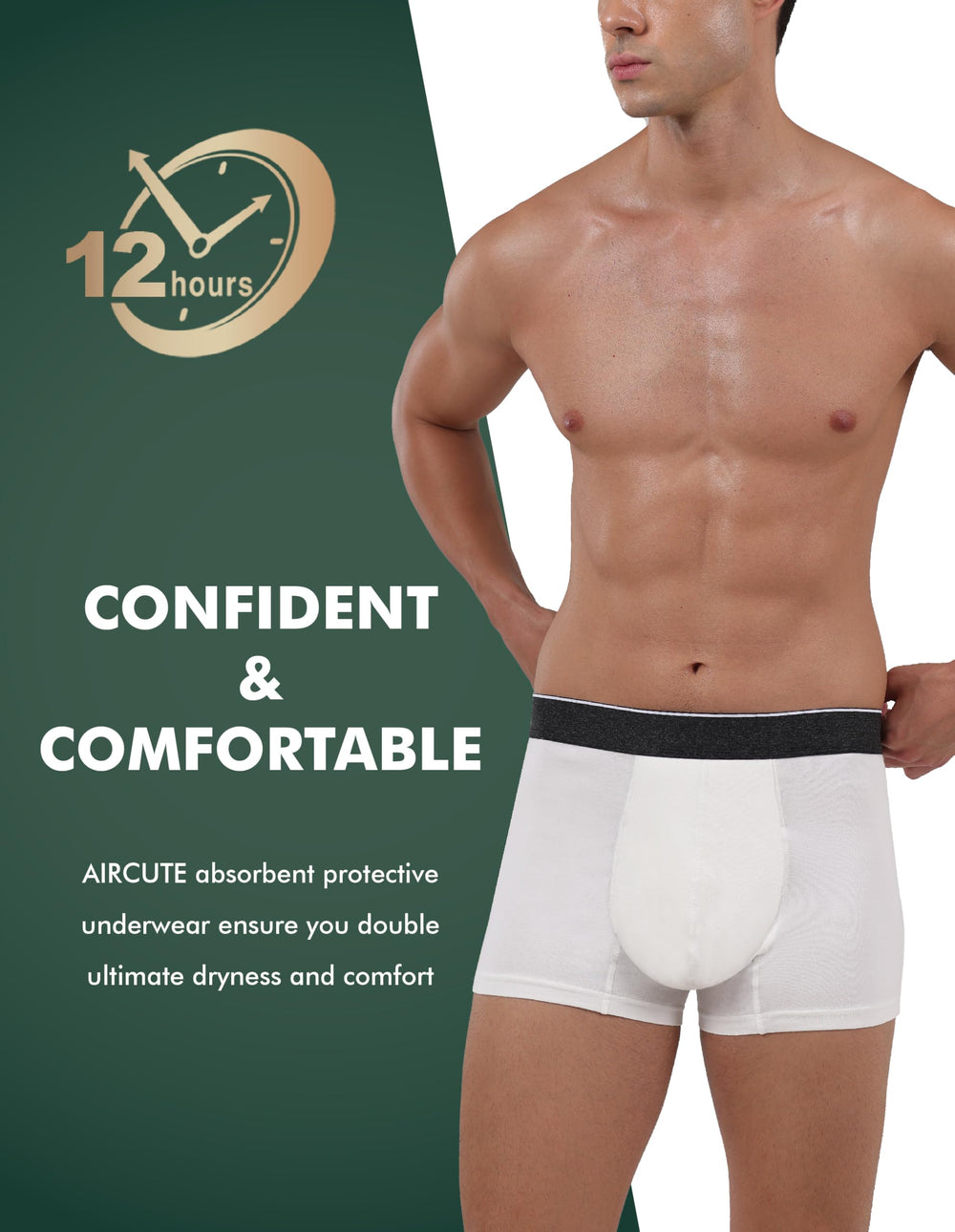 AIRCUTE inner lining with quick-dry fabric keeps you comfortable.