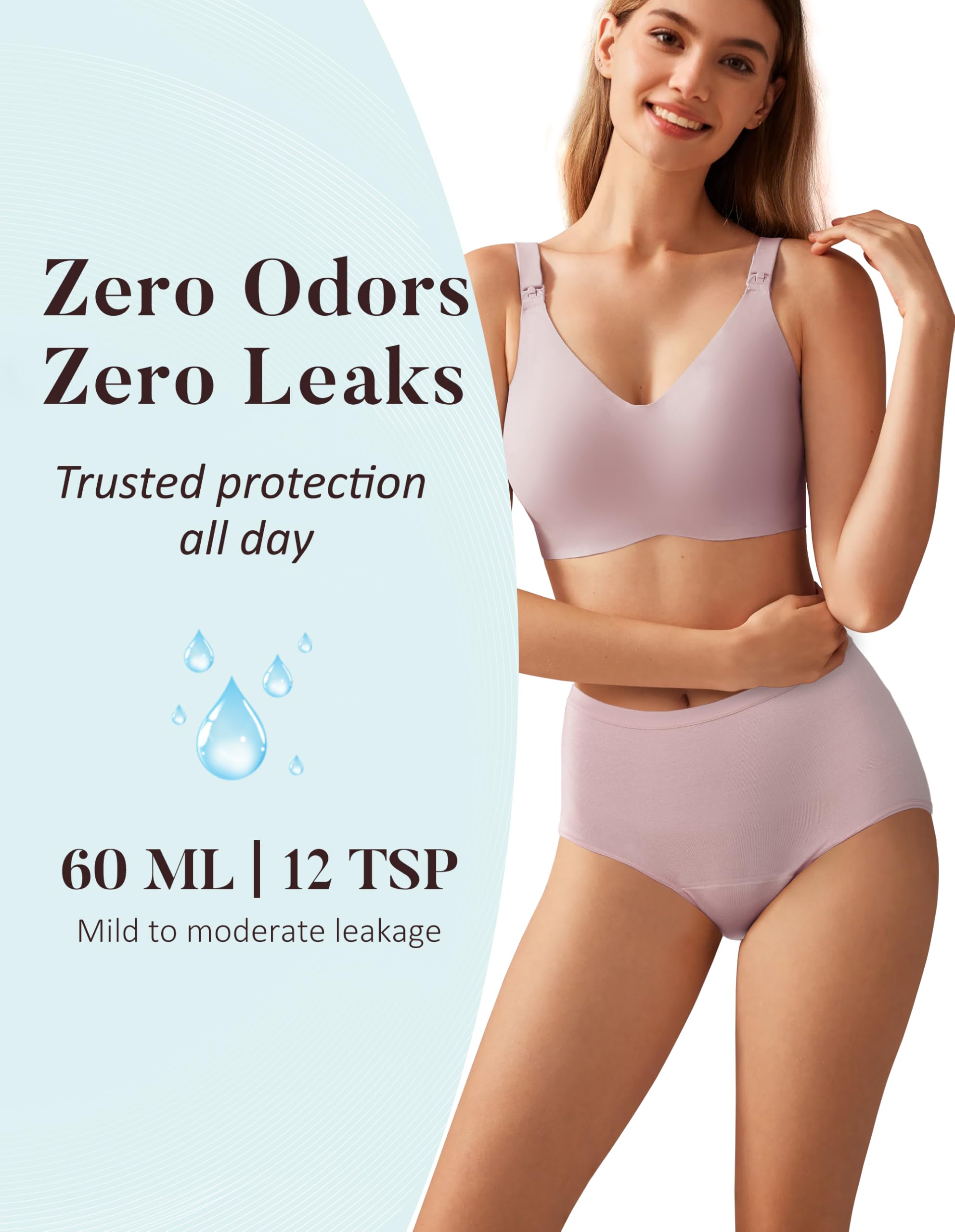 AIRCUTE odor-control fabric neutralizes smells for all-day freshness.