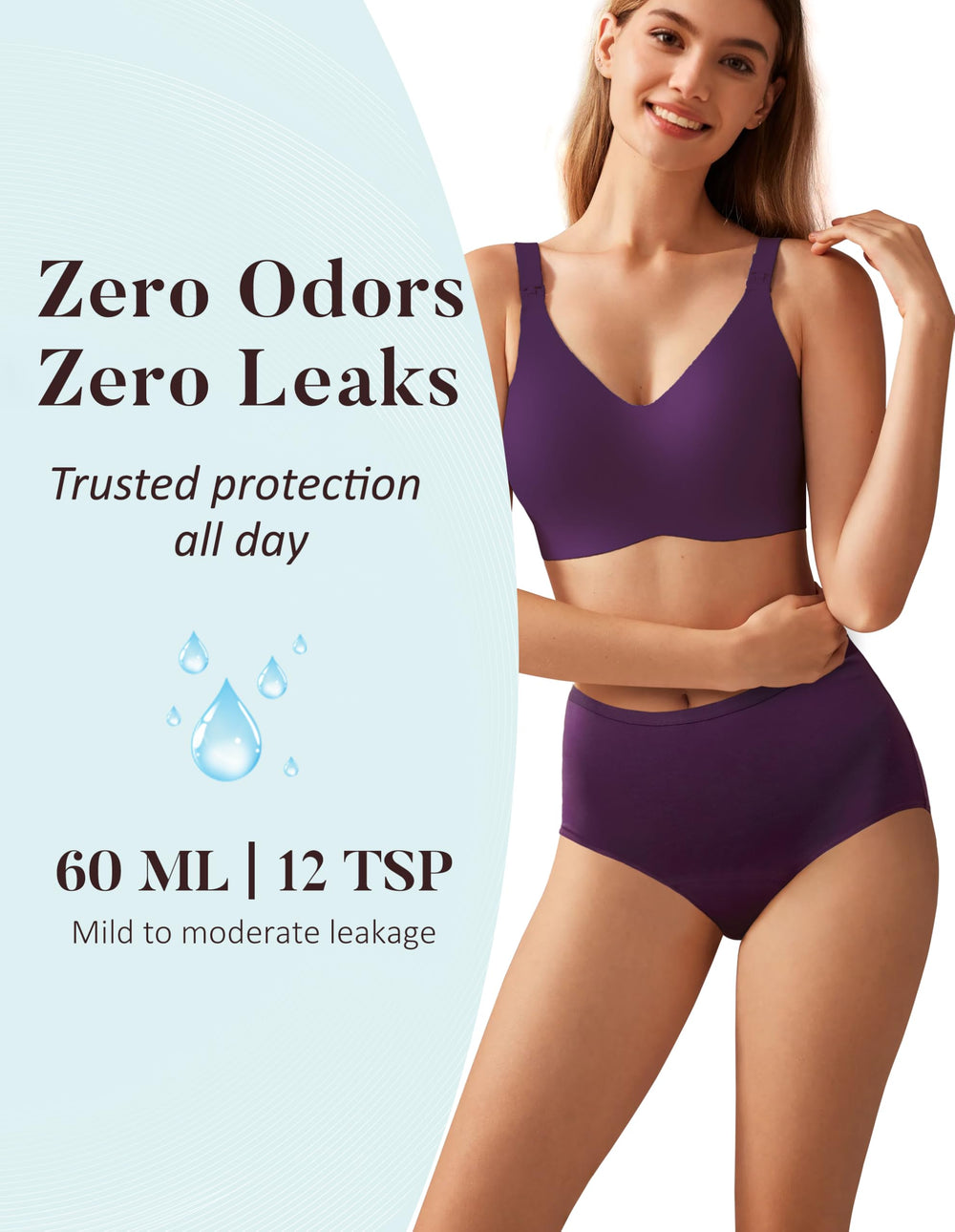 AIRCUTE odor-control fabric helps maintain freshness throughout the day.