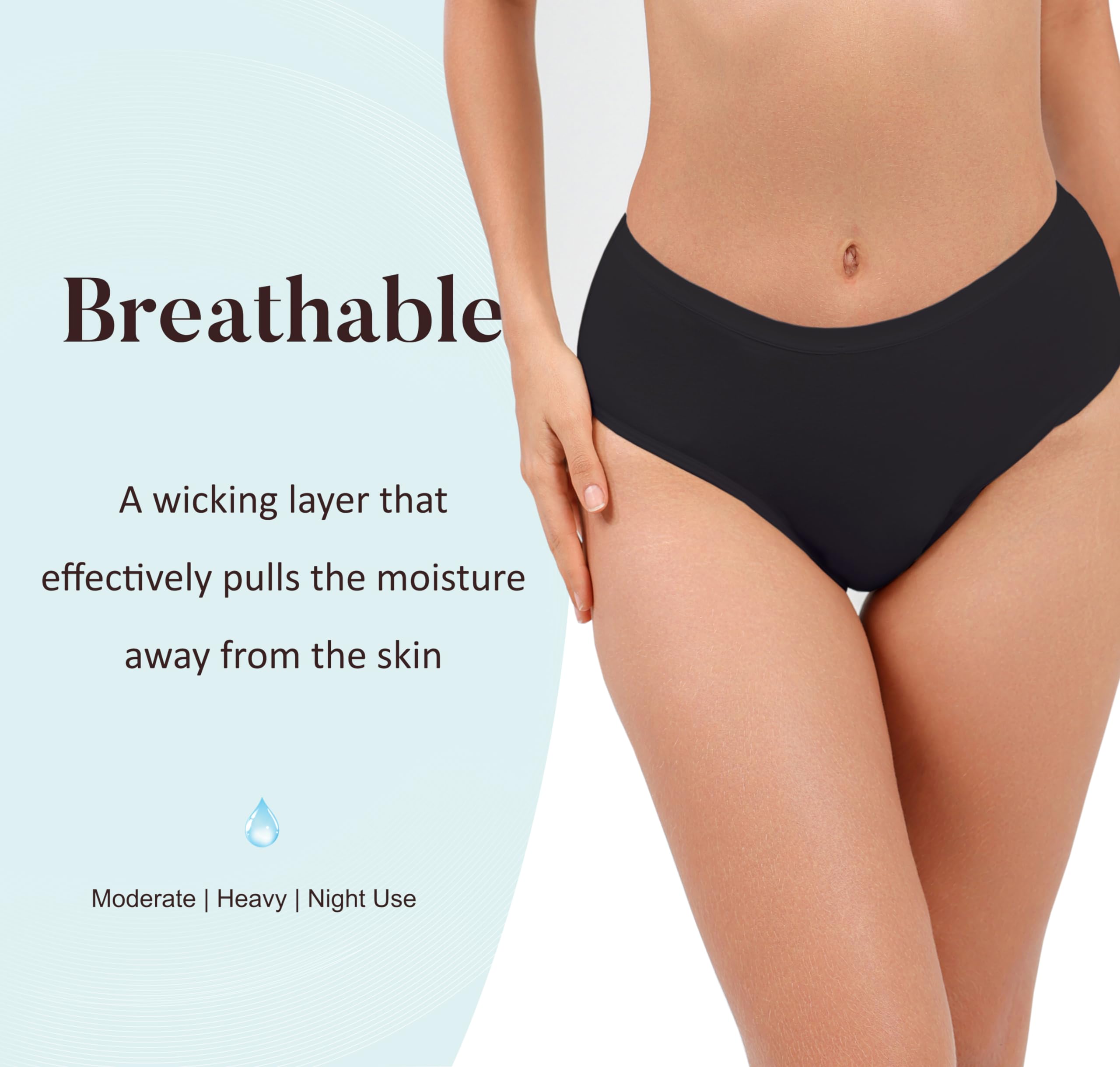 AIRCUTE odor-control multi-layer absorption keeps you fresh after leaks