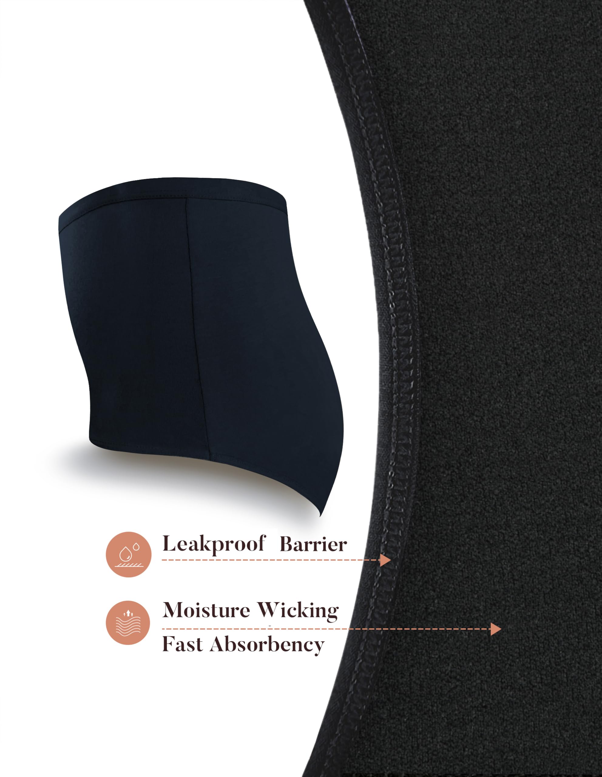 AIRCUTE regular-looking underwear in black with reliable leak protection.