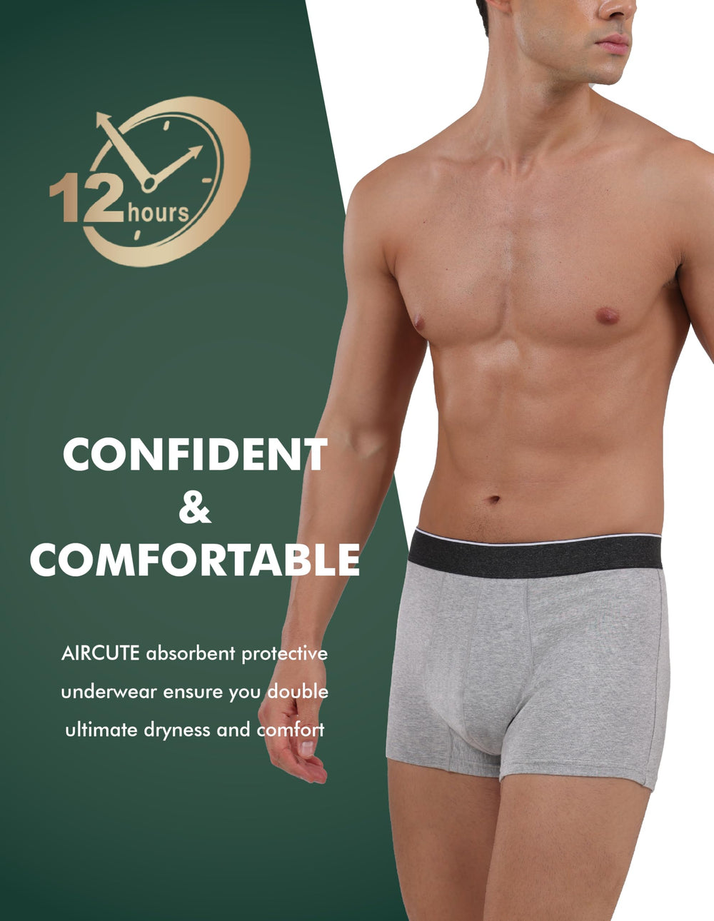 AIRCUTE slim breathable underwear preserves a natural look under clothes.