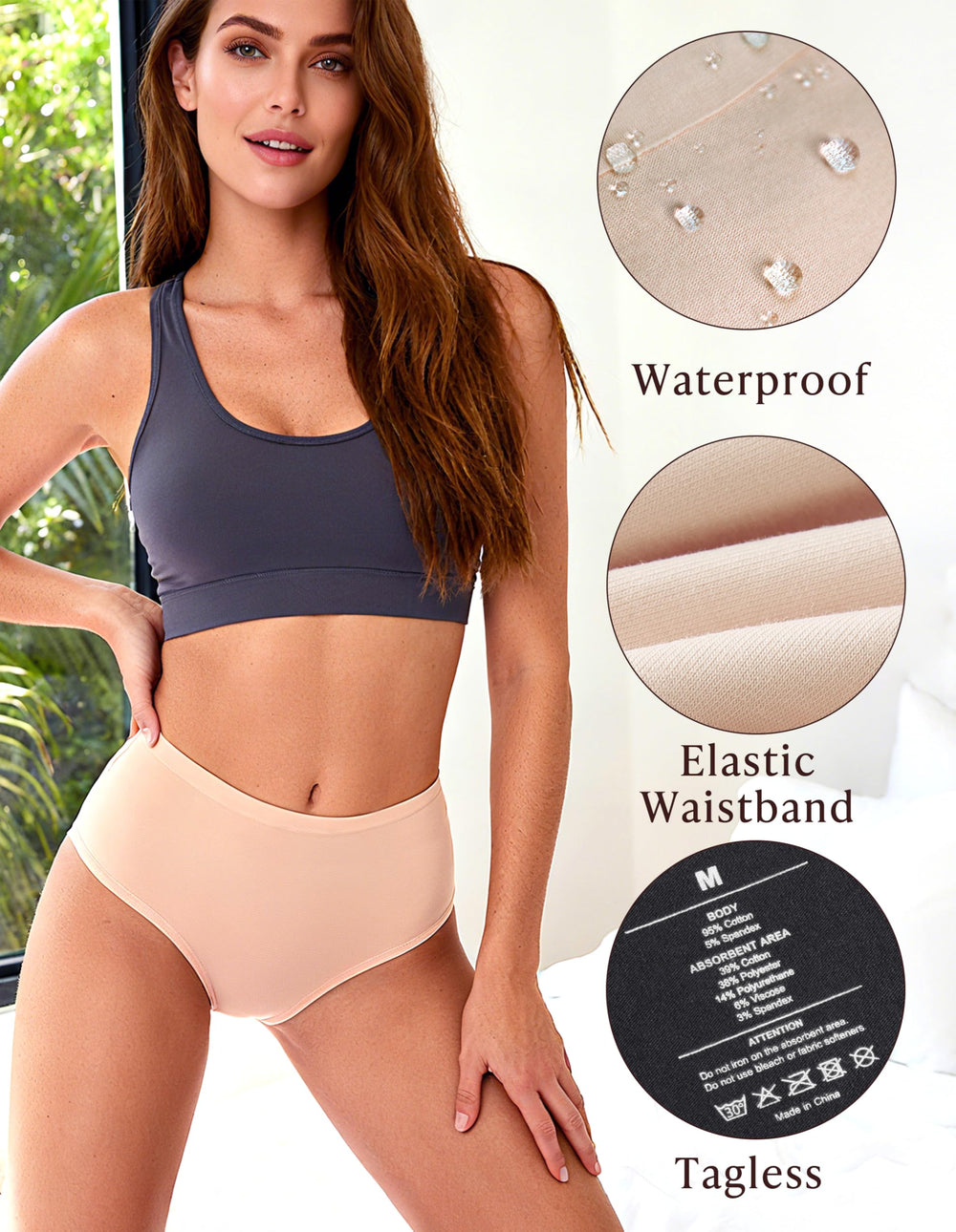 AIRCUTE soft cotton blend fabric feels breathable against skin.