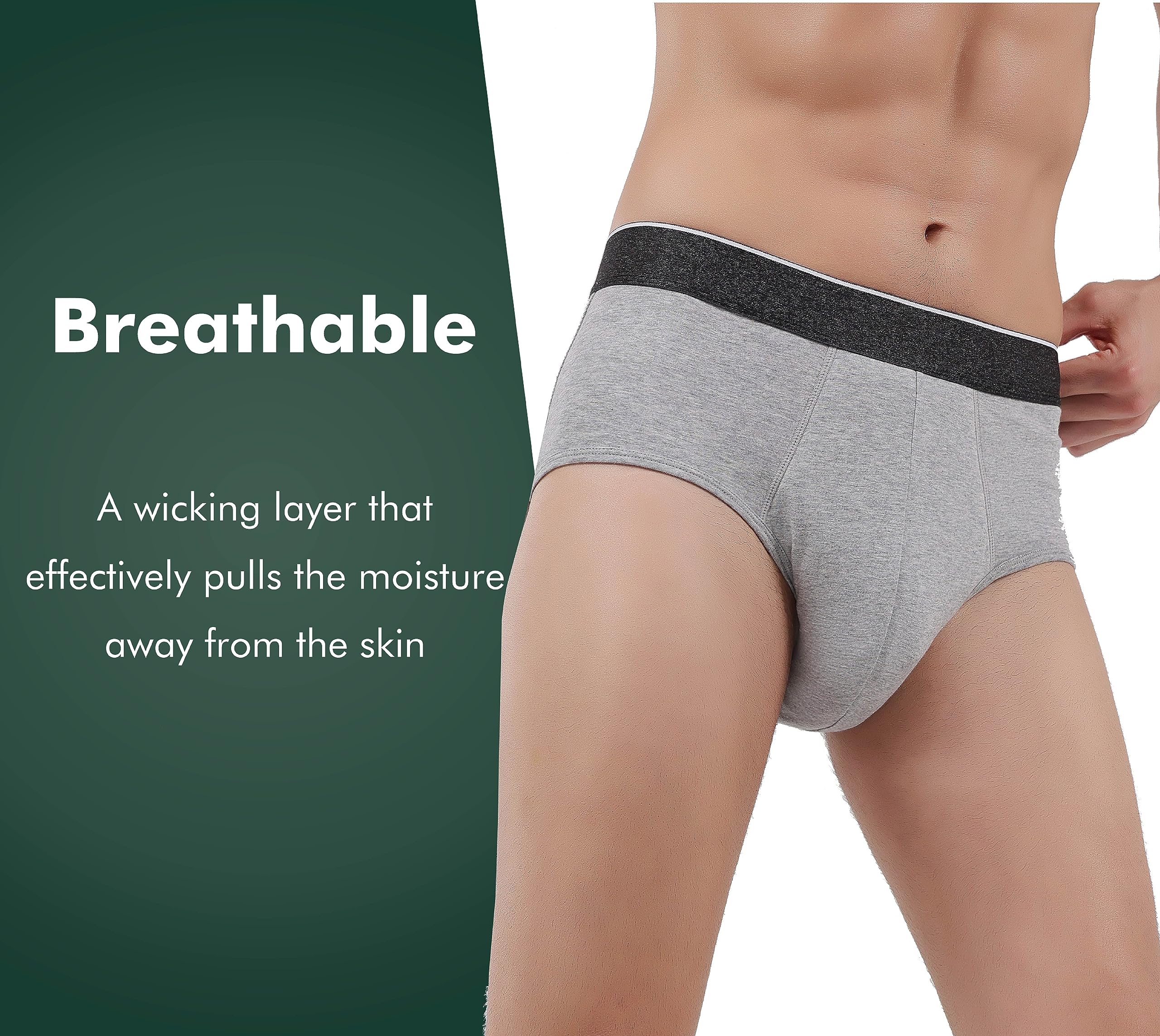 AIRCUTE soft stretch waistband close-up for comfortable all-day wear.