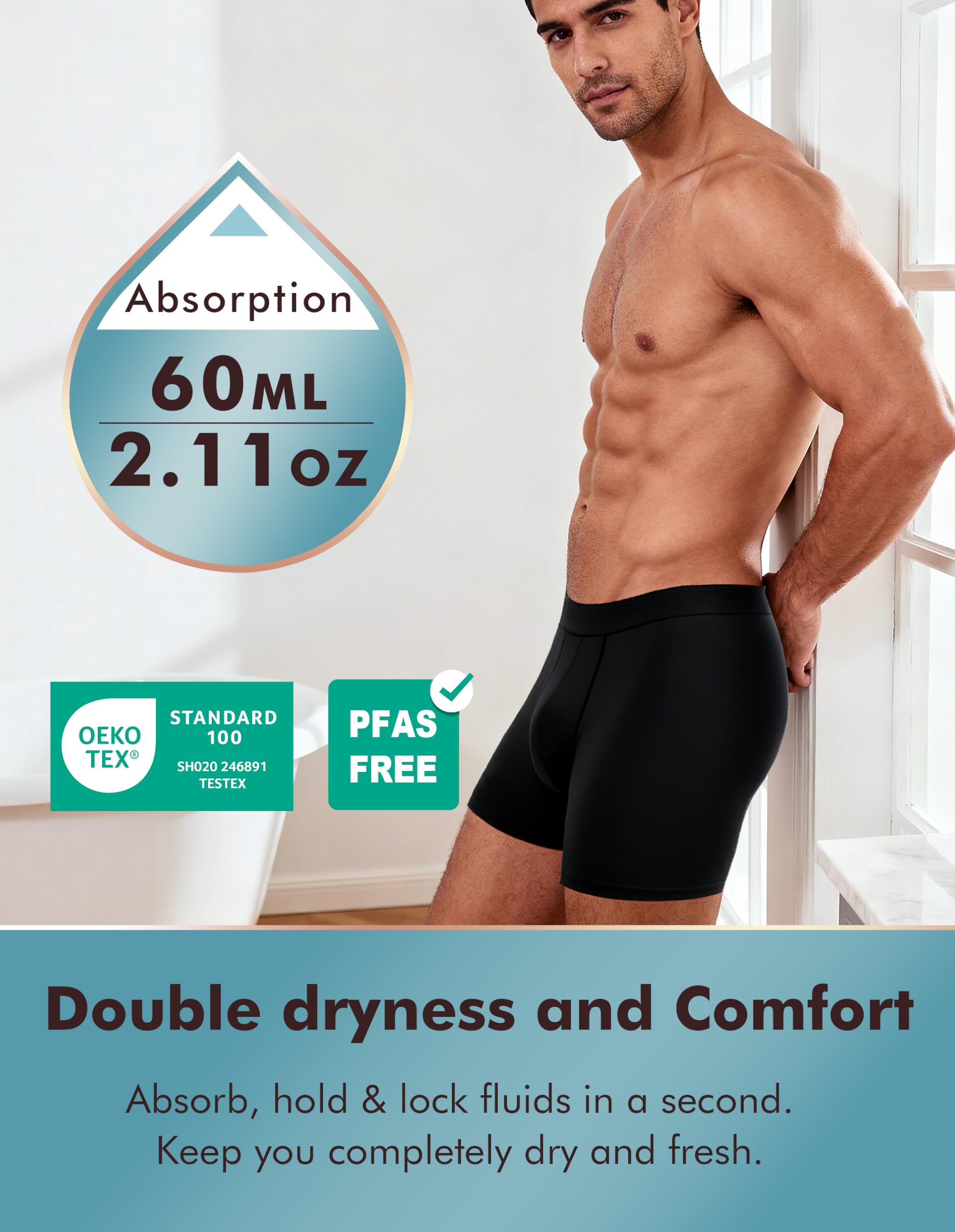 AIRCUTE underwear back view highlights full coverage and secure fit.