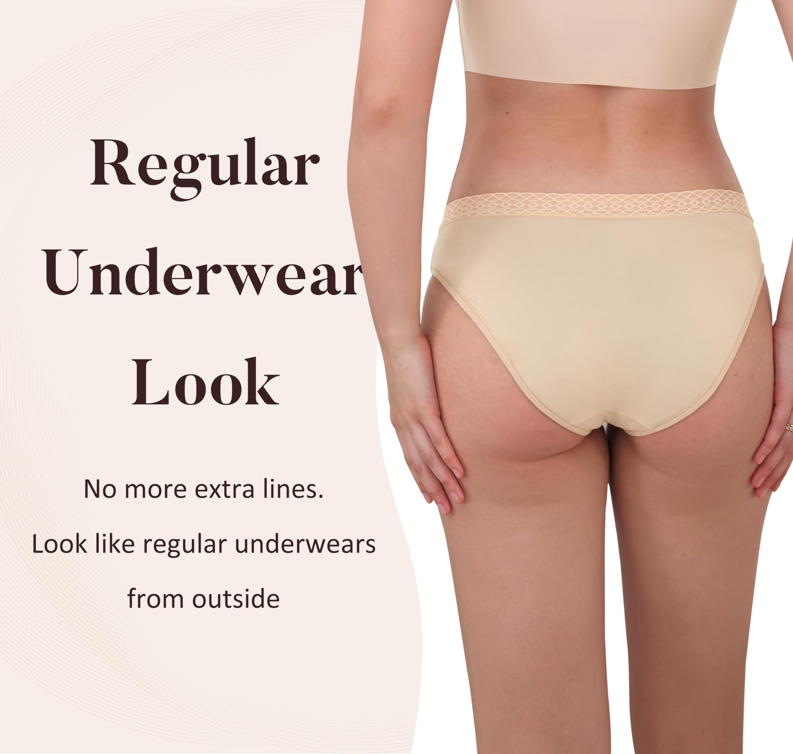 AIRCUTE beige underwear is machine-washable for long-lasting use.