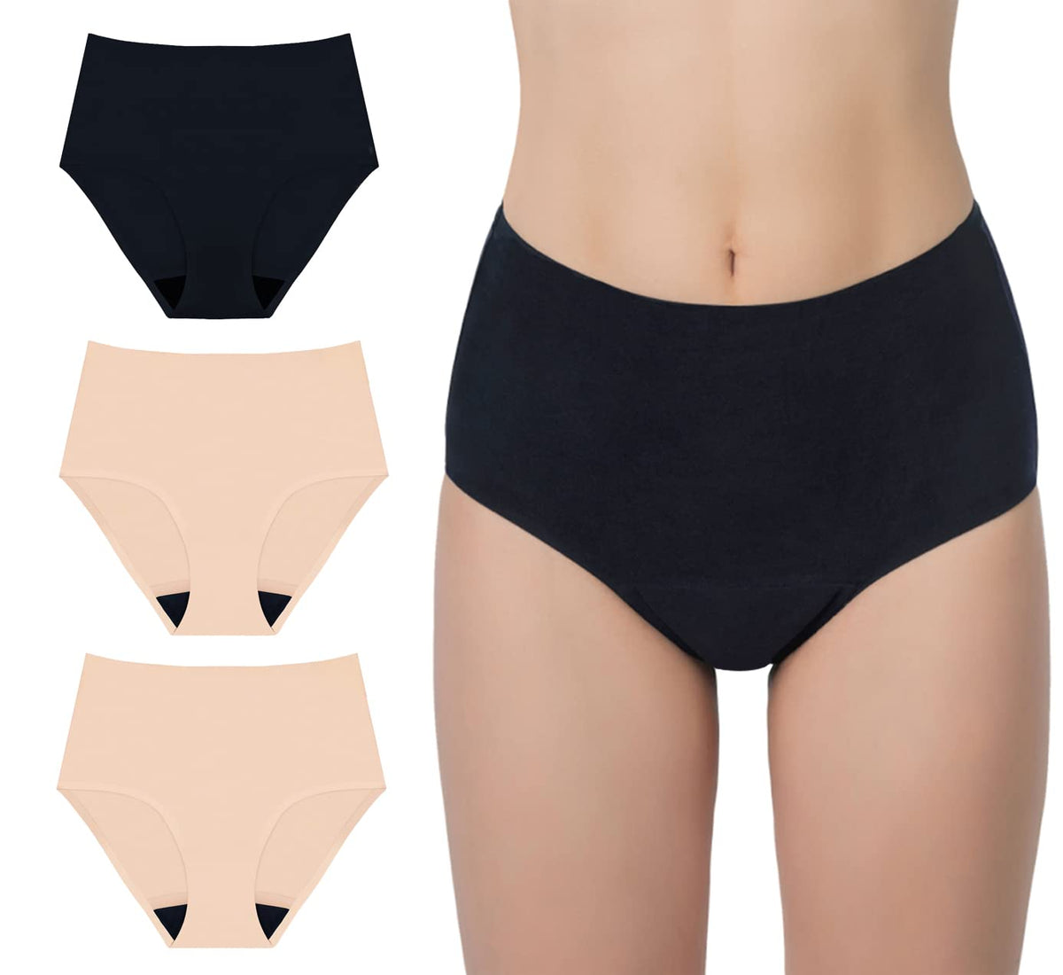 AIRCUTE washable underwear in black and beige for everyday comfort