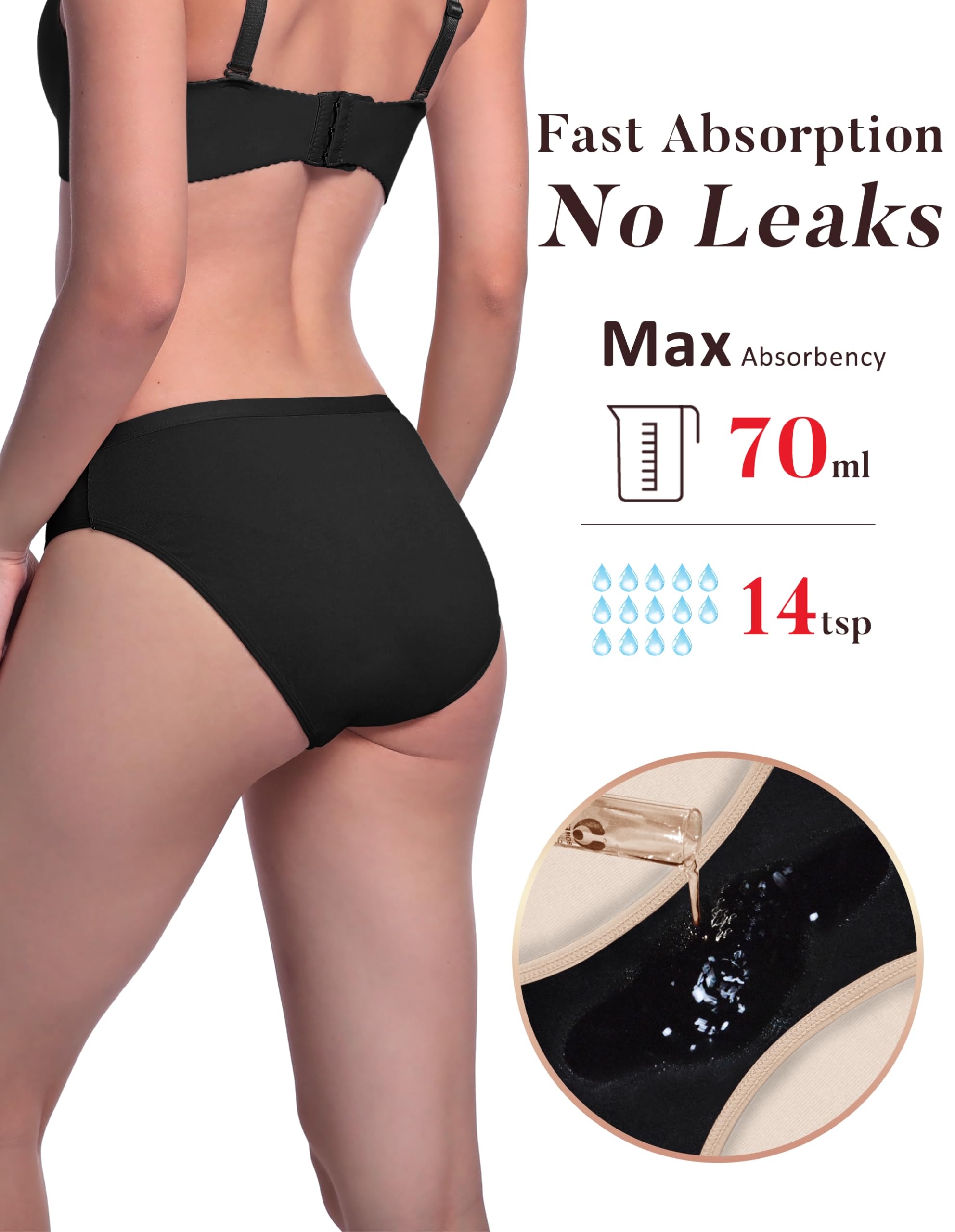 AIRCUTE beige leak-proof underwear offering comfortable protection for ongoing leakage.