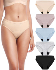 AIRCUTE washable leak-proof underwear in a five-color XL pack for daily confidence.