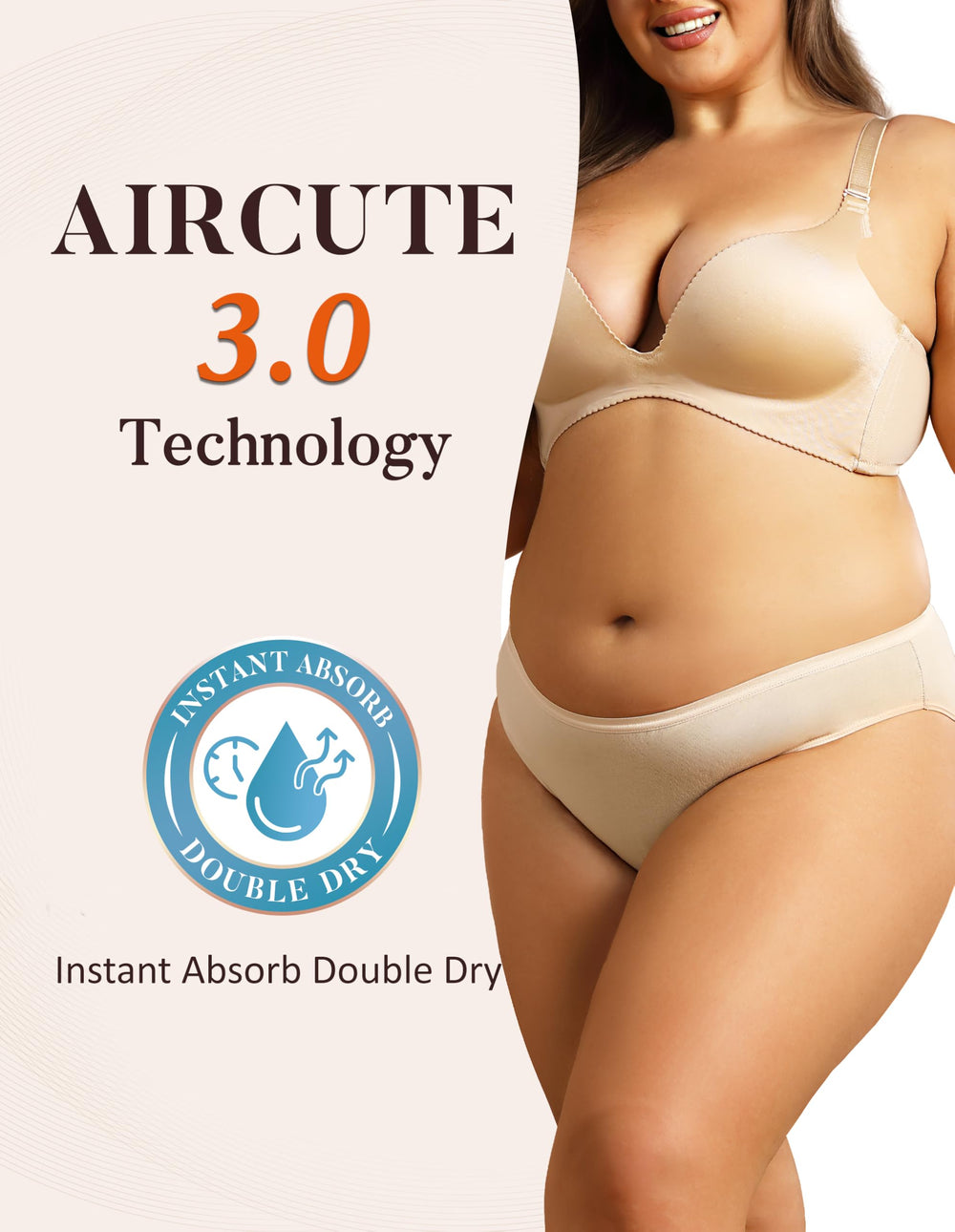 AIRCUTE beige packaging image features a 3-pack in beige