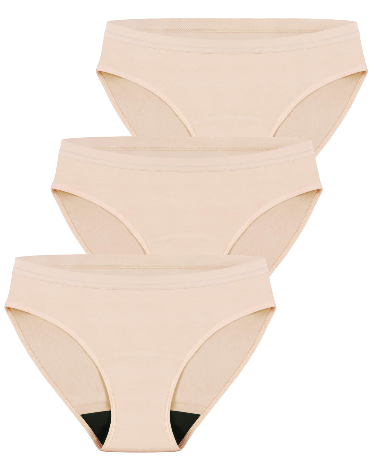 AIRCUTE beige front-view underwear with discreet leak protection for daily wear