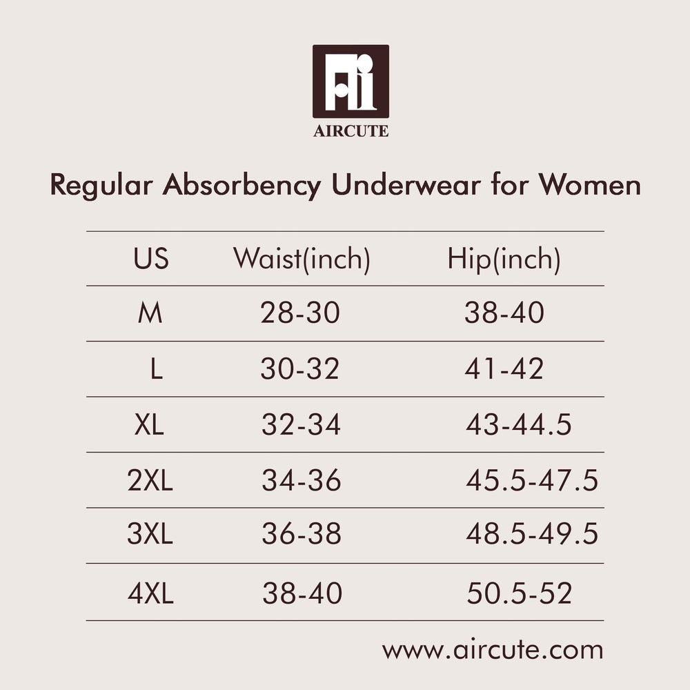 AIRCUTE washable underwear is machine-washable for easy care and reuse.