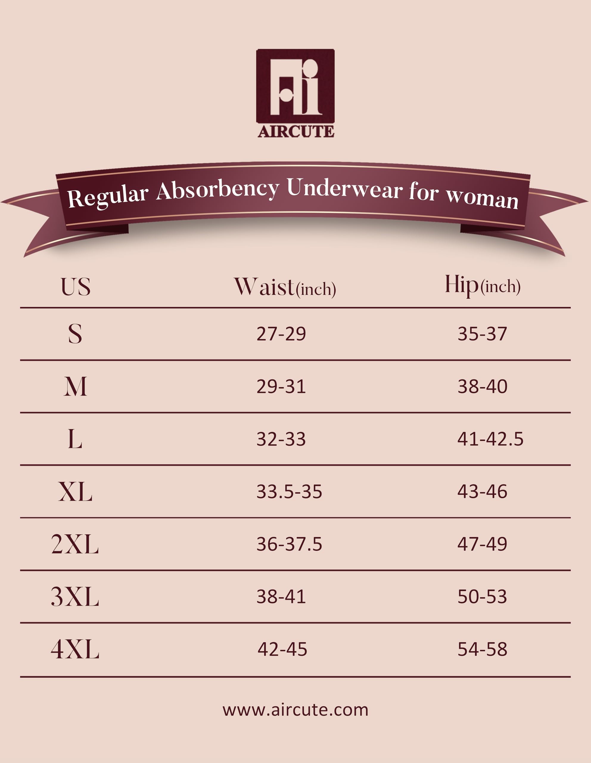AIRCUTE underwear with absorbent layers demonstrates moisture capture.