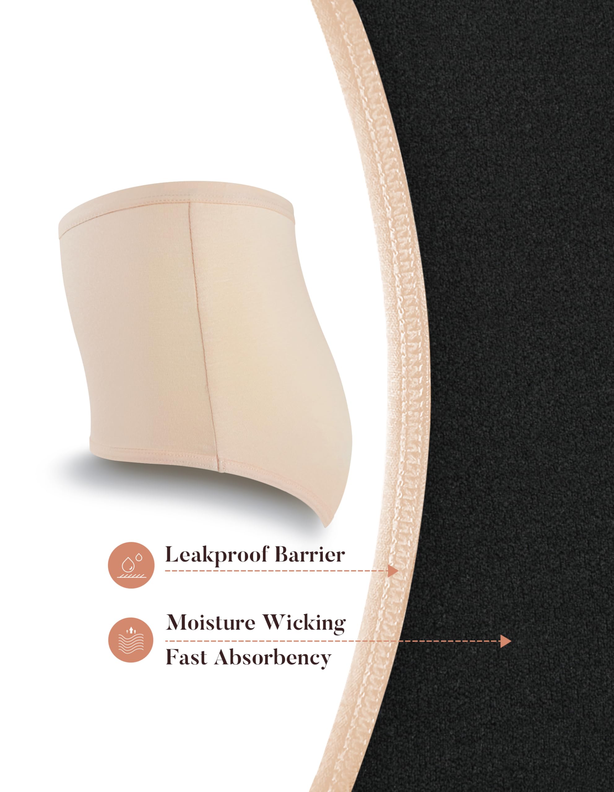 AIRCUTE cross-section reveals multilayer absorbent core for fast moisture distribution.
