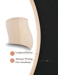 AIRCUTE cross-section reveals multilayer absorbent core for fast moisture distribution.