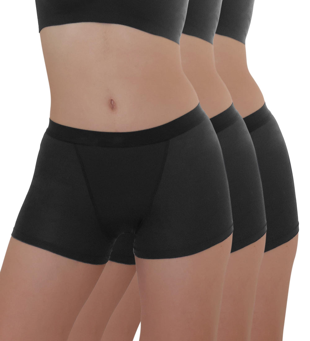 AIRCUTE washable underwear black back view shows full coverage for night protection.