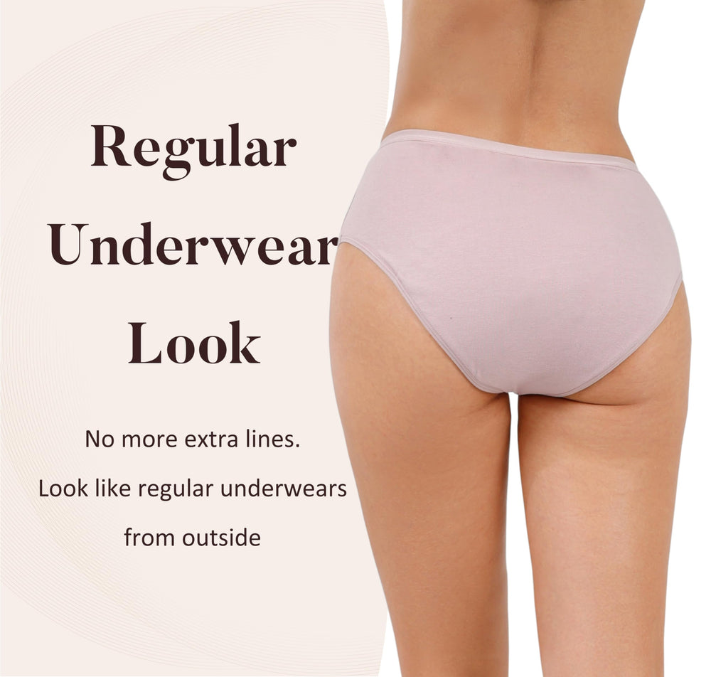 AIRCUTE washable underwear care guide shows easy machine washing and dryer-friendly design.