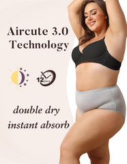 AIRCUTE gray medium, side view, flexible fit for light to moderate leakage.