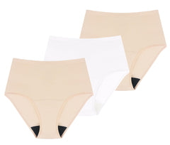 AIRCUTE washable underwear with high-waist design showing leak protection for daily wear.