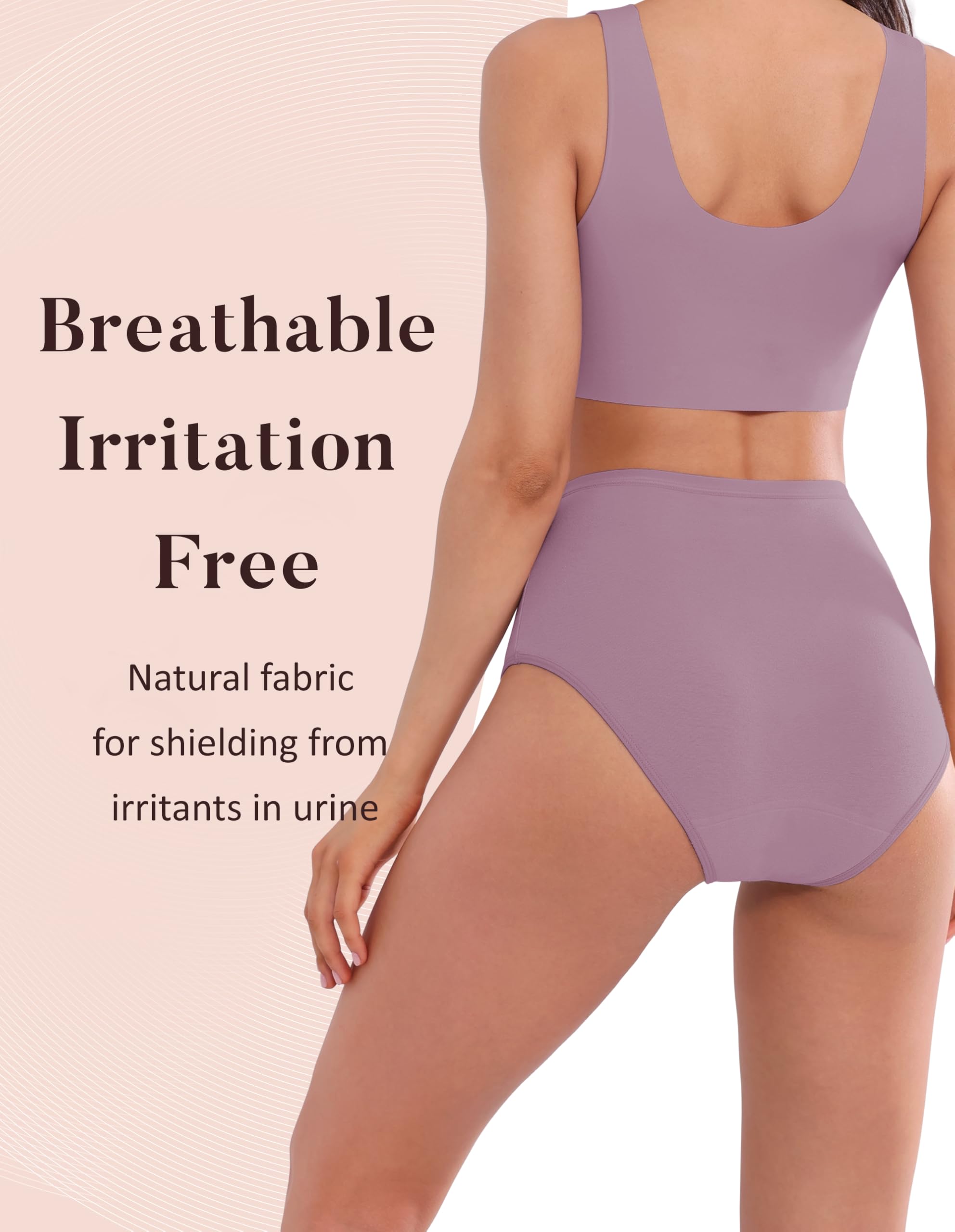 AIRCUTE lilac underwear showing washable care and durability