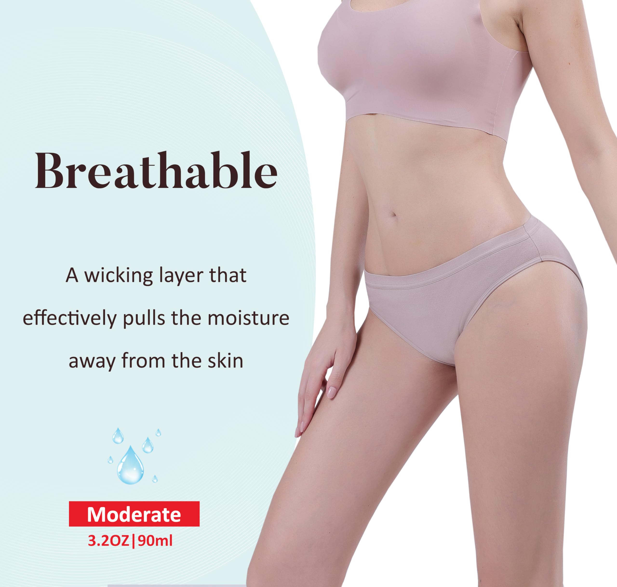 AIRCUTE lavender blush side view underwear showing regular silhouette and protection.