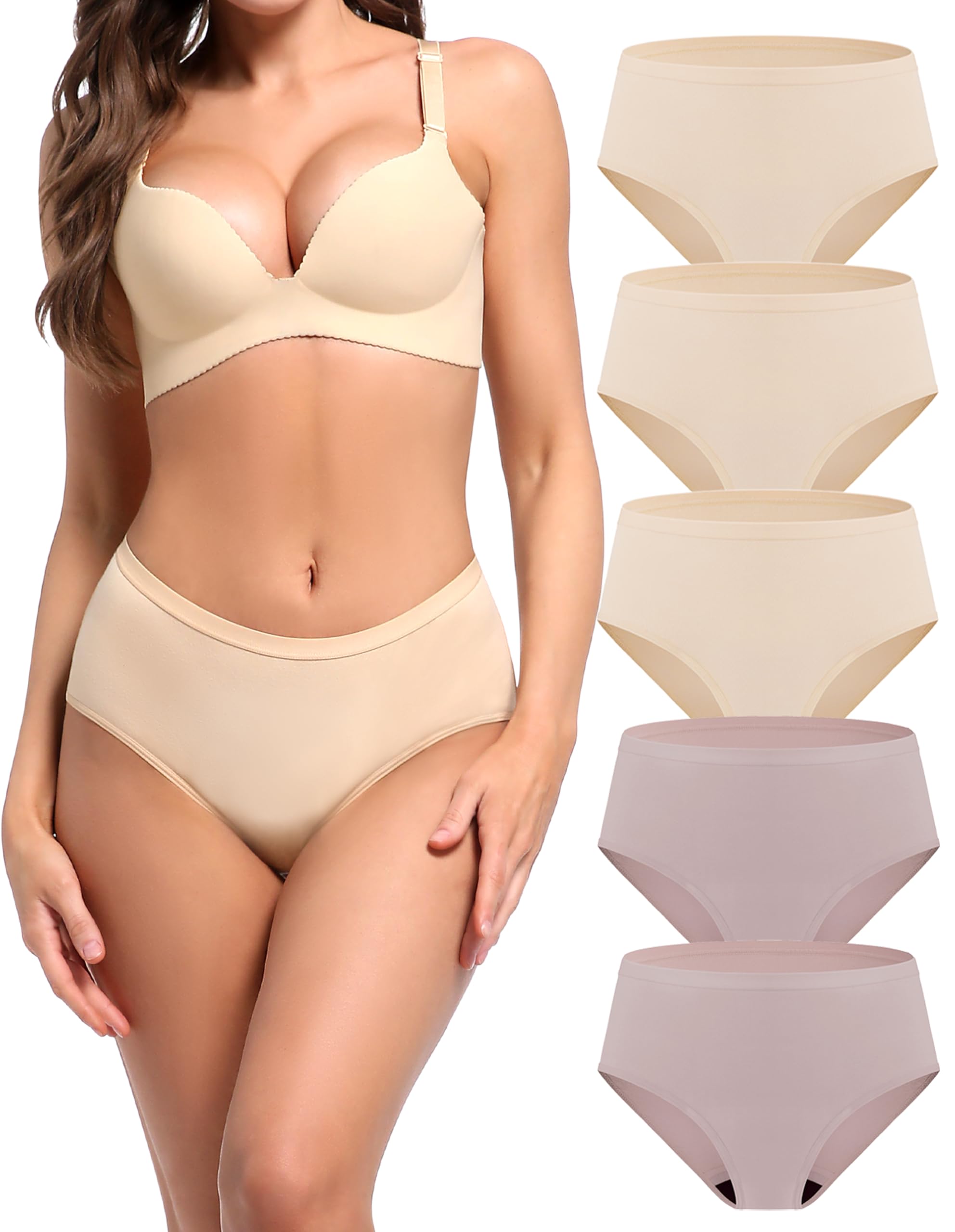 AIRCUTE washable women's incontinence underwear with leak-proof protection in large size, 5-pack.