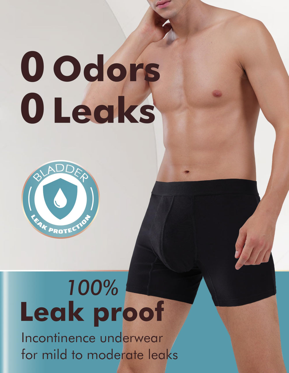 AIRCUTE boxer briefs side profile shows flexible waistband and all-day comfort.