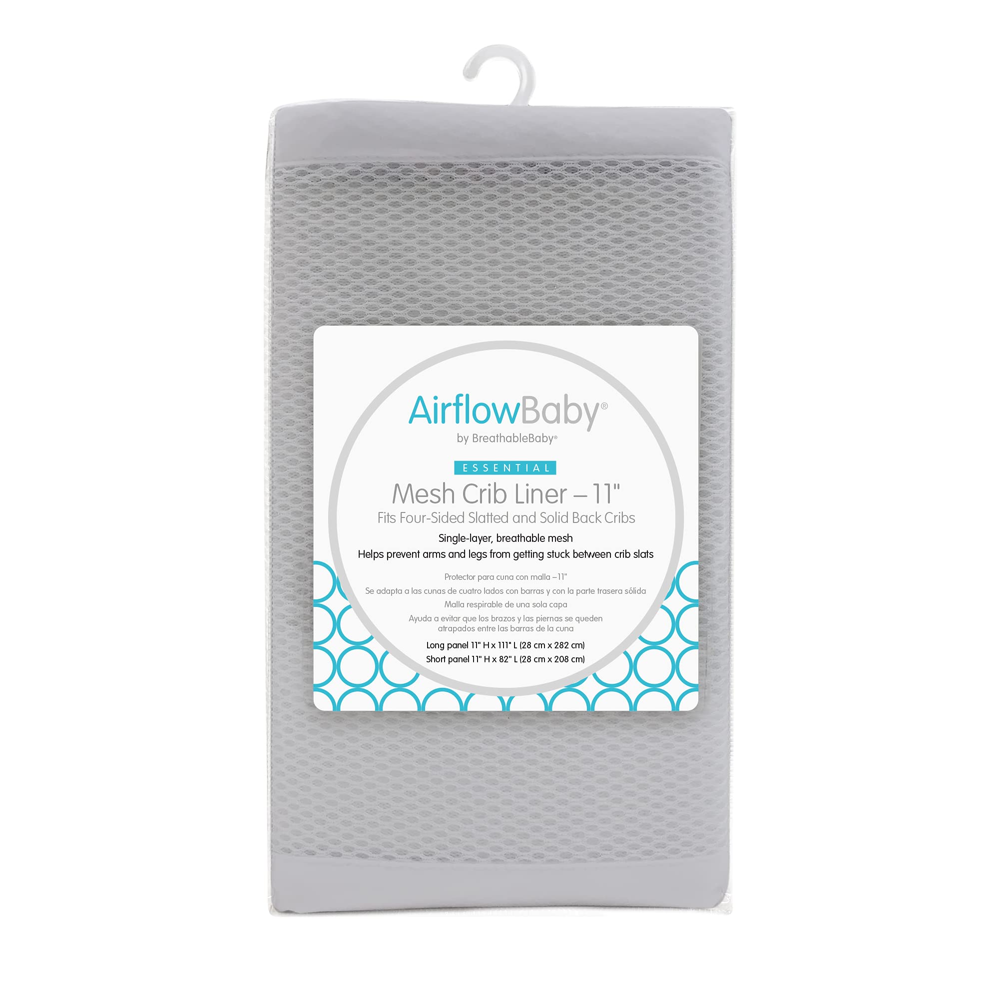 AirflowBaby breathable mesh liner for gray 11-foot full-size crib