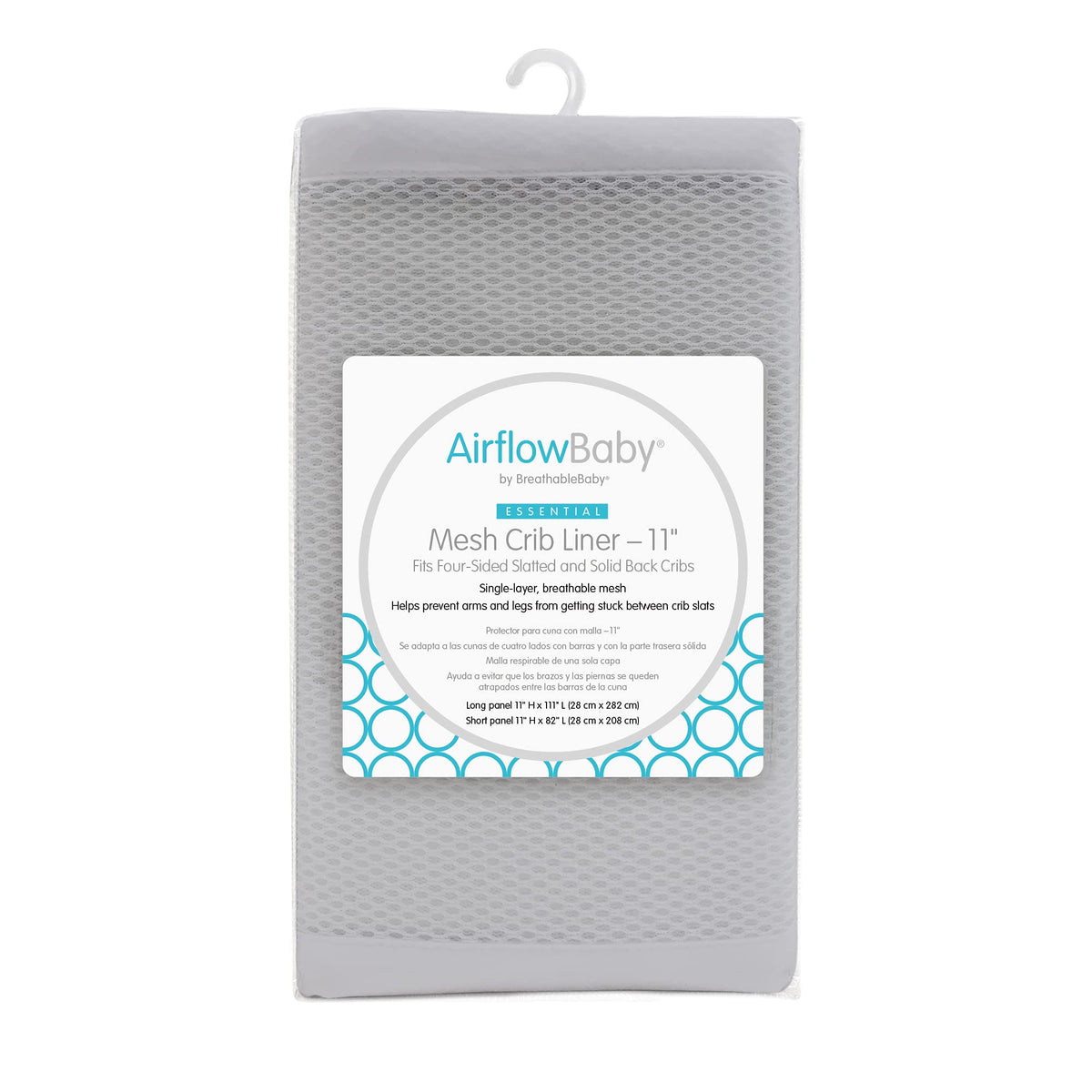 AirflowBaby breathable mesh liner for gray 11-foot full-size crib