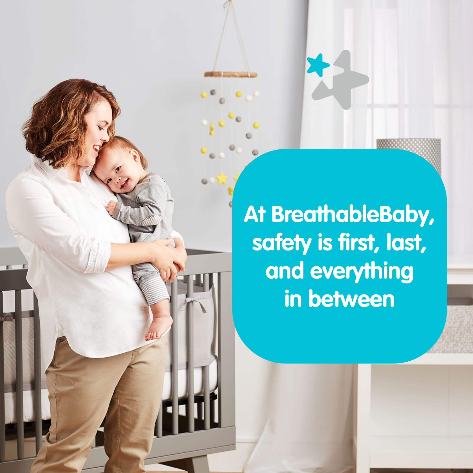 AirflowBaby full-size crib coverage panels shown with long and short sections