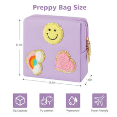 airogym Preppy Patch Bag interior compartments organize tampons, pads, and liners.