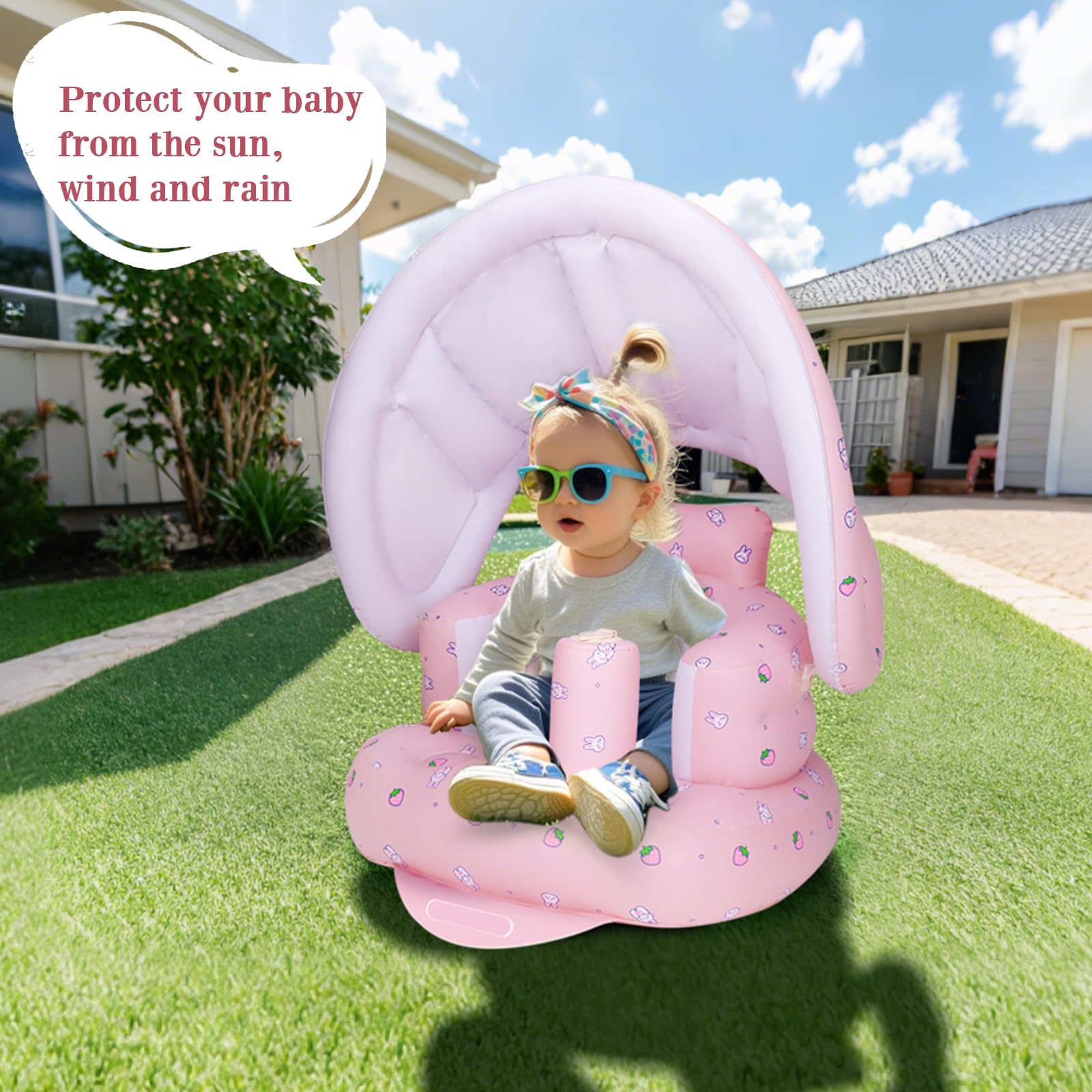 AirSwim anti-slip column helps keep baby steady.