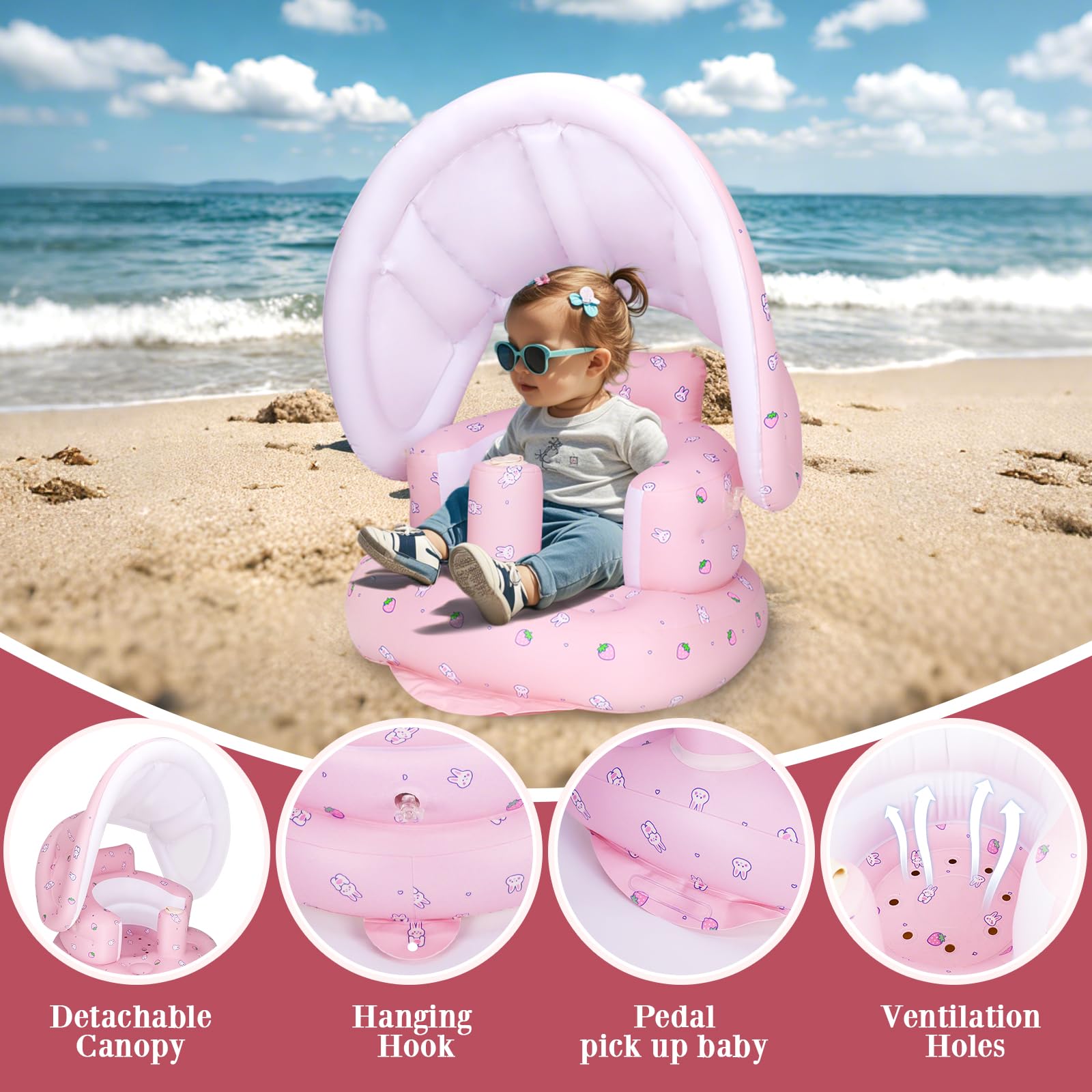 AirSwim baby floor seat doubles as a travel chair.